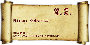 Miron Roberta névjegykártya